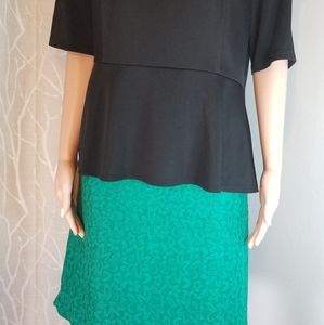 Alfani Skirt Suit Set used green and black